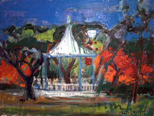 12-N85_Le kiosque du Barachois_La Réunion 1986_Huile 45x30